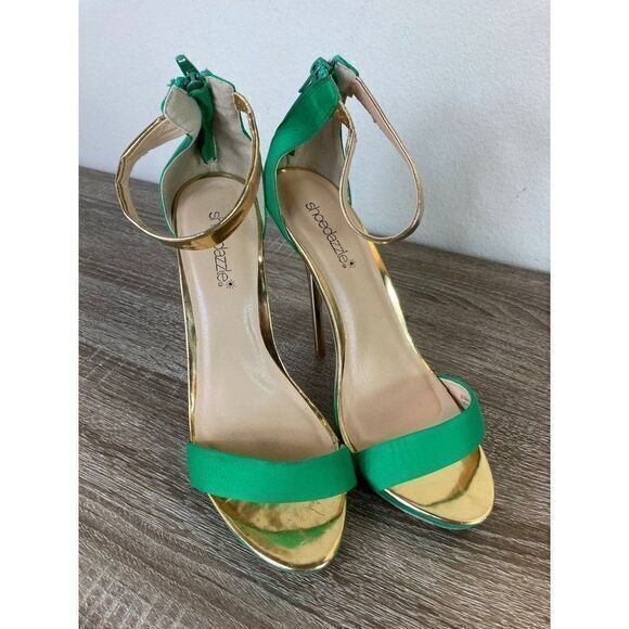 Heel Sandals Open Toe Pump Size 8.5 Womens Stilettos Shoes Heels Party Green - Picture 3 of 14